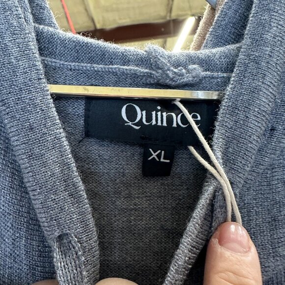 Quince Men’s Gray Australian Merino Wool Hoodie Sweatshirt sz XL Long Sleeve - Picture 2 of 4